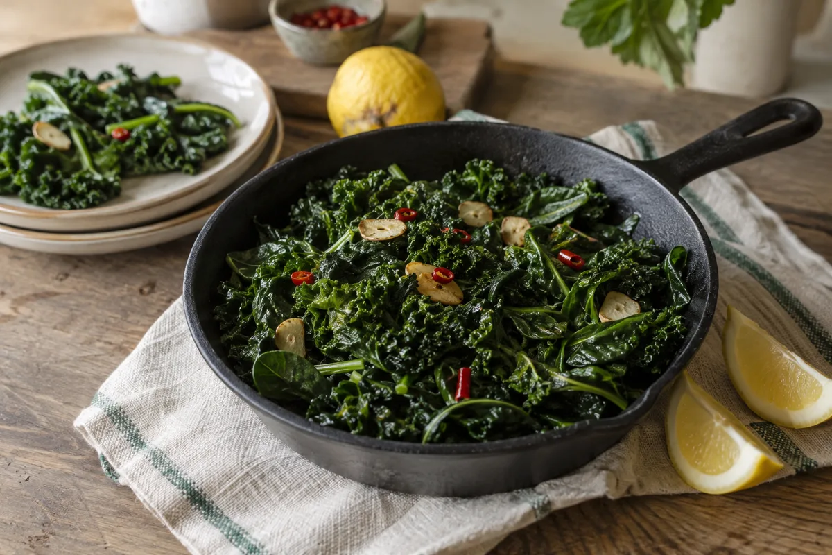 The ten-minute green fix: prepared recipe serving suggestion
